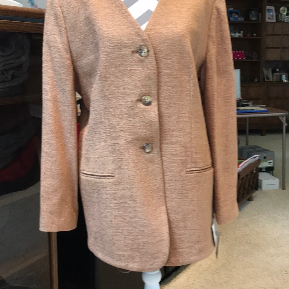 Herringbone wool three button blazer that matches